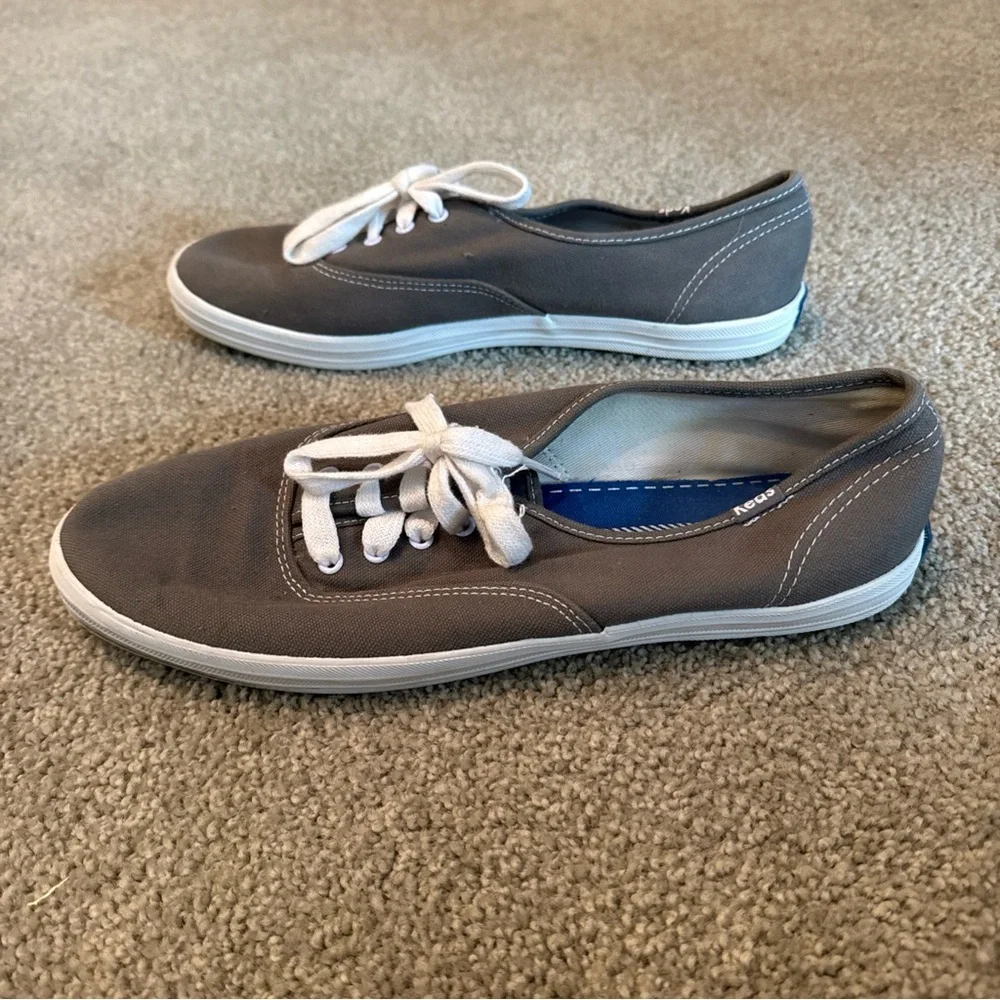 Keds Champion Originals Lace Up Sneakers Women's Sz 10 Gray Canvas Low Shoes